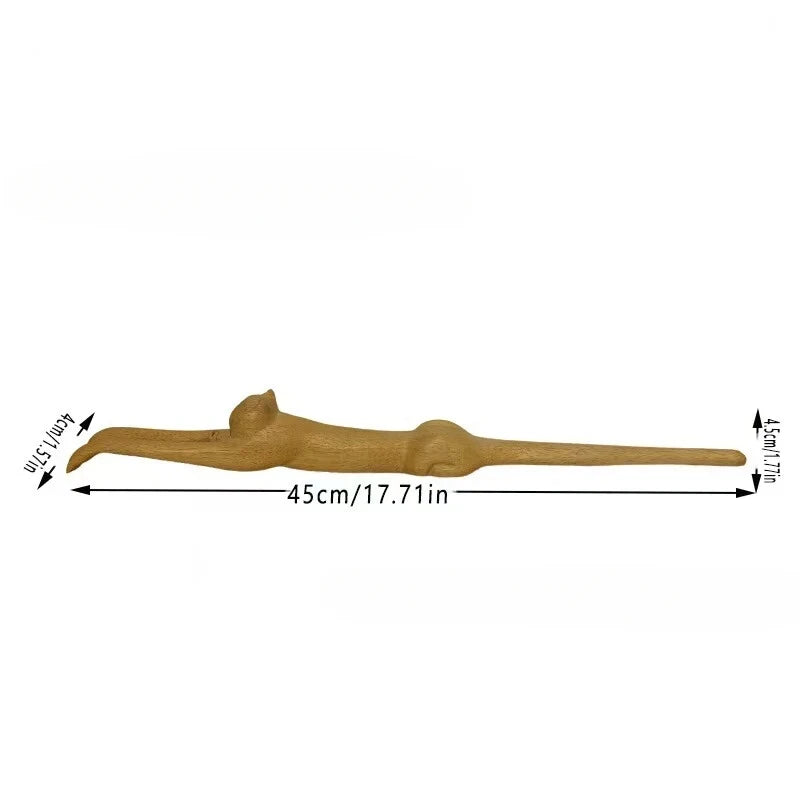 Wooden Cat Shaped Back Scratcher Ideal for Itching Relief Perfect Birthday Gift