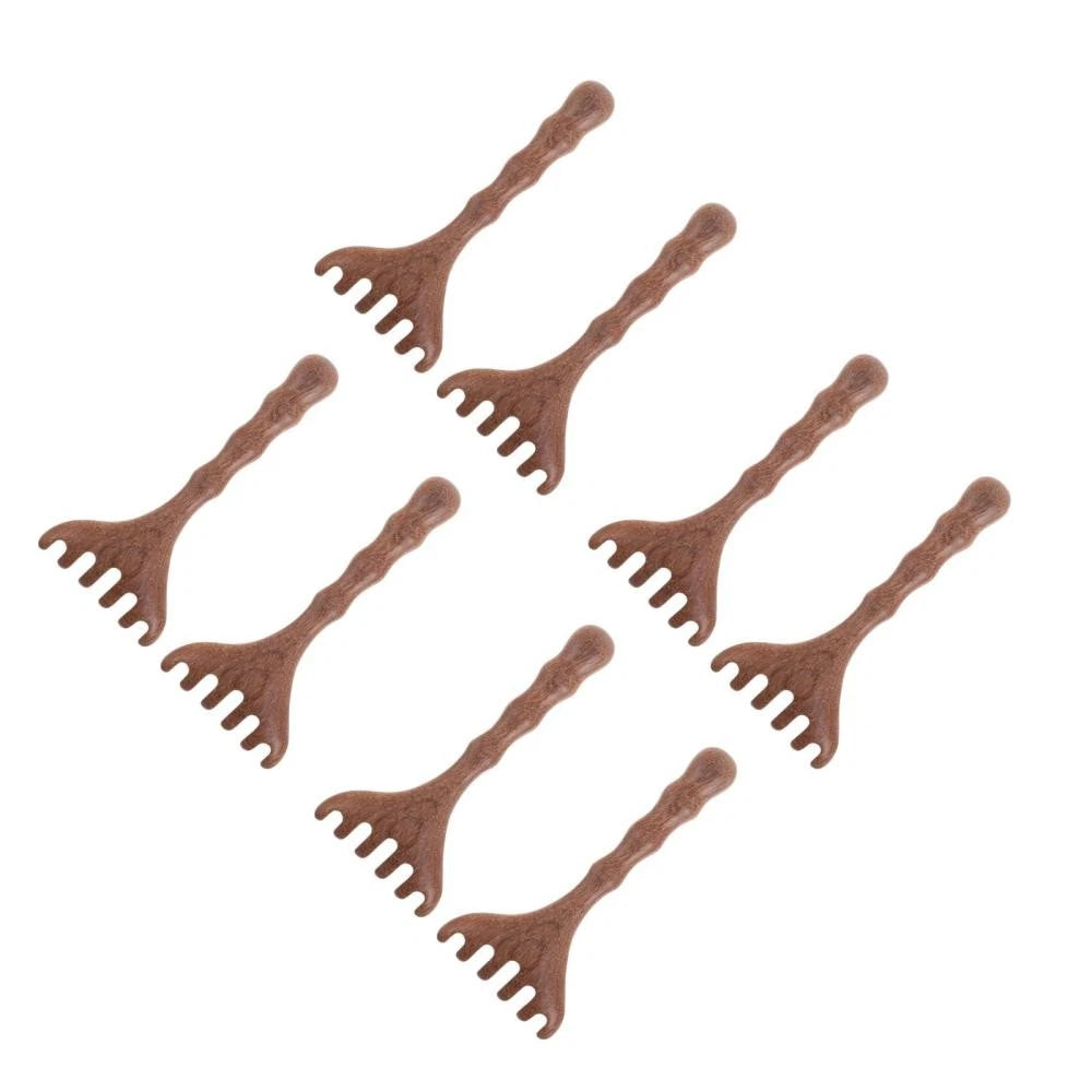 8 pcs Head Massager Scalp Wooden Portable Head Scratcher Massager Wood Combs