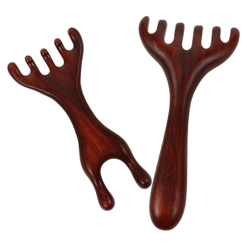 2 Pcs Meridian Dredging Rake Scalp Scratcher Tool Foot Massager Comb