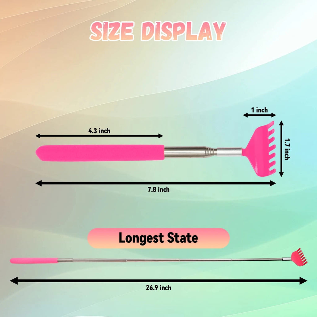 5 Pack Portable Extendable Back Scratcher, Stainless Steel Retractable Telesc...