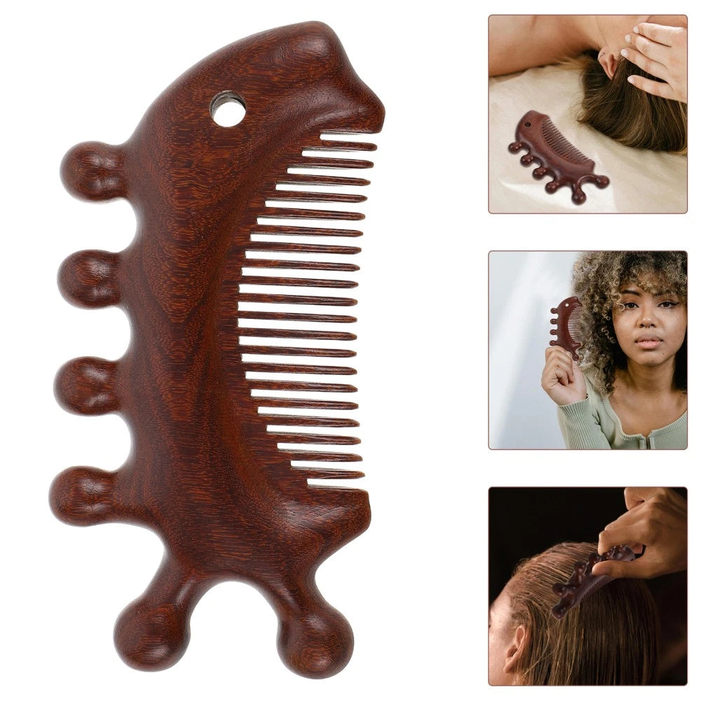 Men and Women Travel Guasha Massage Head Scratcher Massager Sandalwood Comb