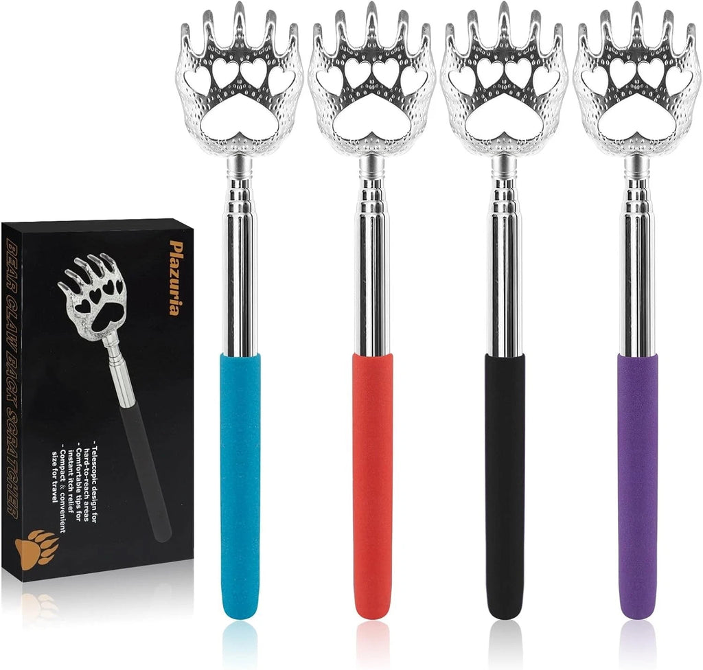 4-Pack Telescopic Bear Claw Back Scratchers - Stress Relief for All Body Parts