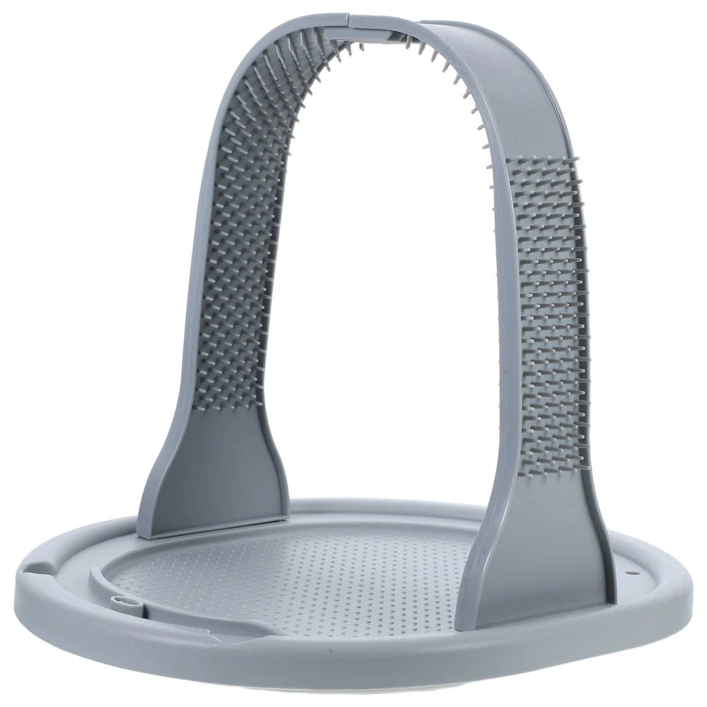 Arched Wool Rubbing Device Cat Self Grooming Scratcher Massager for Cats