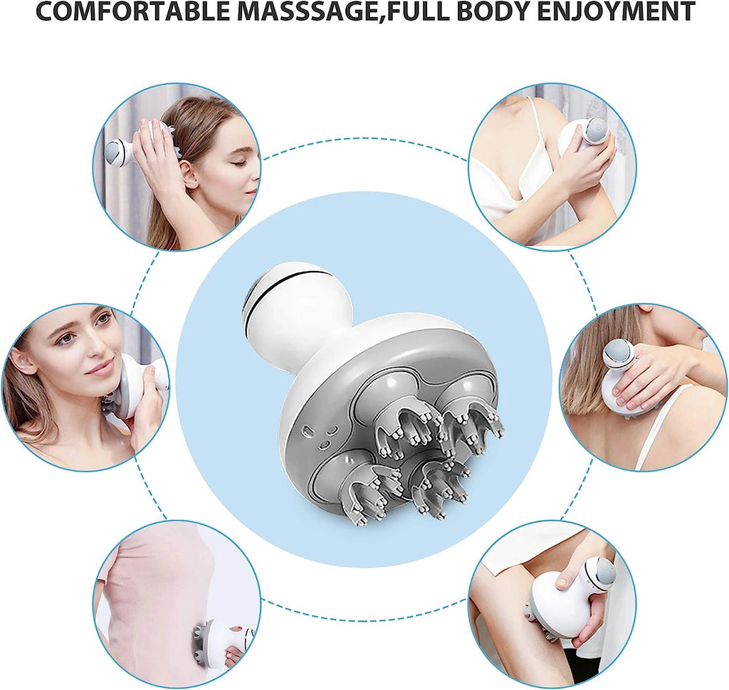 Electric Cordless Hair Scalp Massager with Kneading 84 Massage Nodes, Handheld P