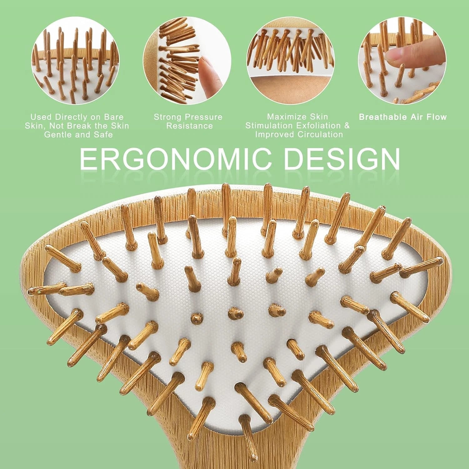 Large Curved Bamboo Back Scratcher - 59 Wooden Points Provide Instant Itch...