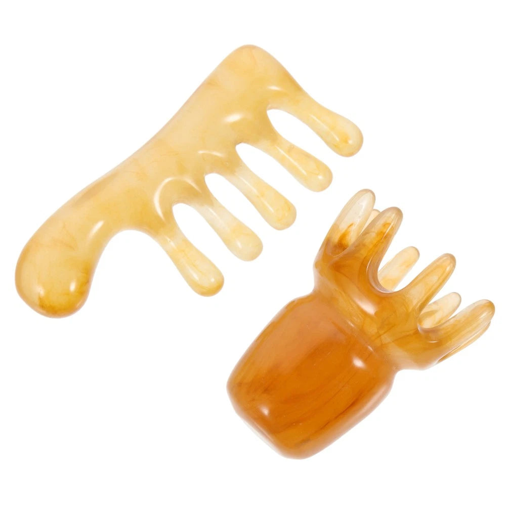 2 Pcs Comb Man Father Resin Scalp Massager Head Scratcher