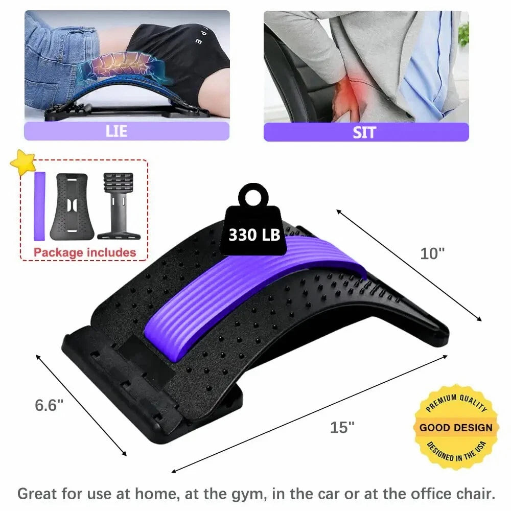 Spine Deck Back Stretcher Lumbar Sciatica Nerve Pain Relief Massager Gym Device