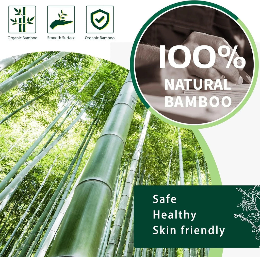 Natural Bamboo Back Scratcher with Soft Nylon Bristles for Gentle Skin Relief