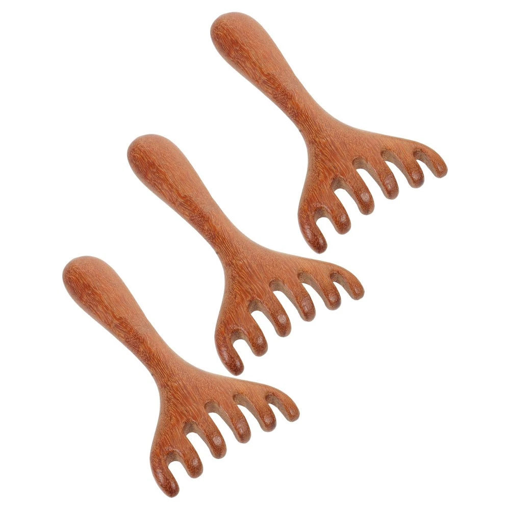 3 Pcs Massage Rake Hair Comb Manual Scalp Massagers Back Scratcher