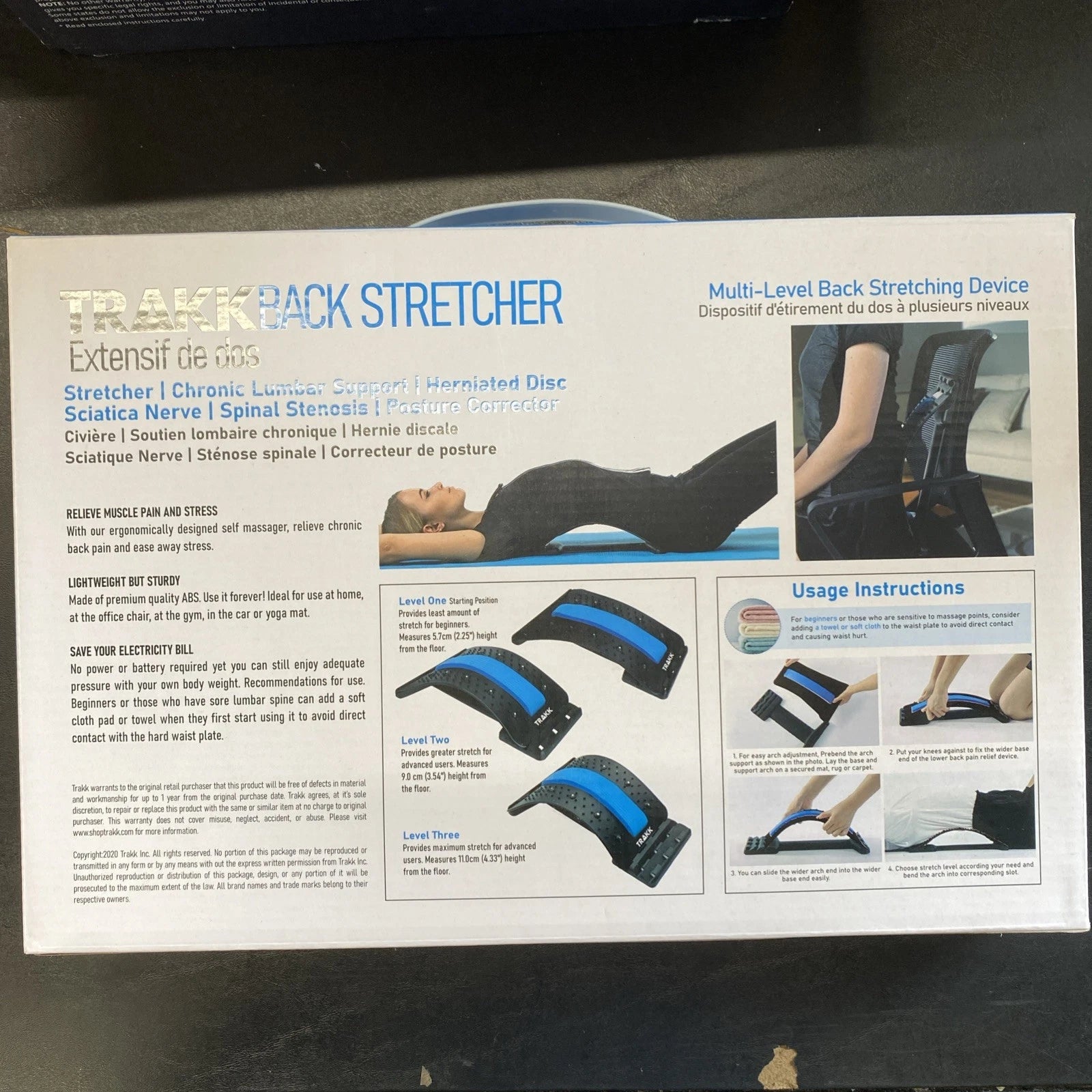 Trakk Back Stretcher: Multi-Level Back Stretching Device Massager