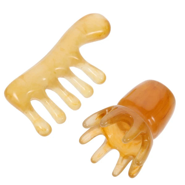 2 Pcs Comb Man Father Resin Scalp Massager Head Scratcher