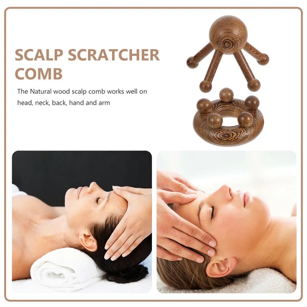 2 Pcs Massage Tools Man Back Scratcher Extendable Bamboo Scalp Massager