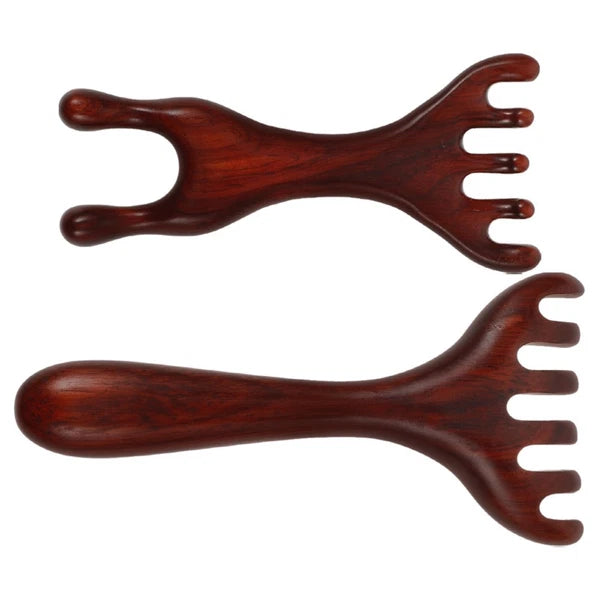 2 Pcs Meridian Dredging Rake Scalp Scratcher Tool Foot Massager Comb