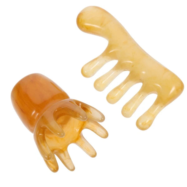 2 Pcs Comb Man Head Scalp Scratcher Resin Massager