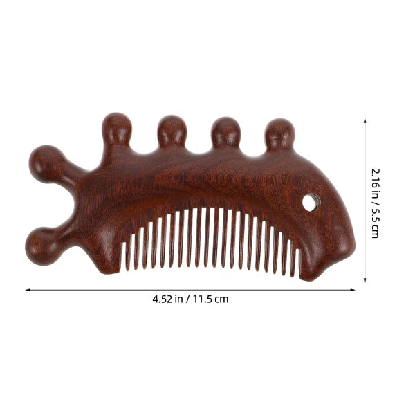 Men and Women Travel Guasha Massage Head Scratcher Massager Sandalwood Comb