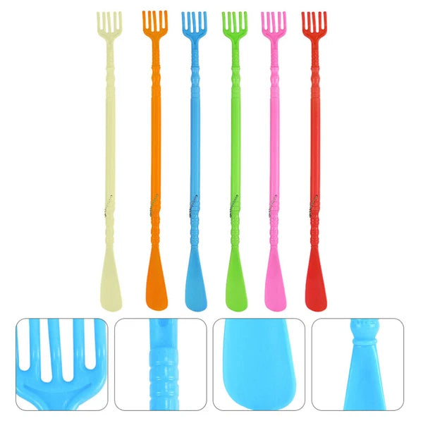 6pcs Multifunctional Shoe Horn Back Scratcher Handheld Back Massager-