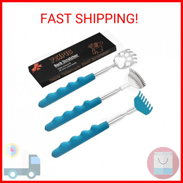 3 Pack Different Back Scratcher Metal Portable Telescoping Back scratchers, Exte