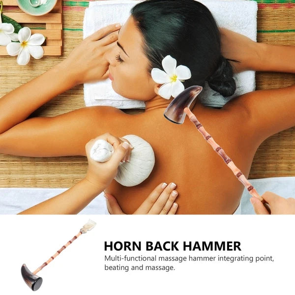 Itchy Horns Back Knock Massage Tool Extendable Scratcher Body Massager Hammer