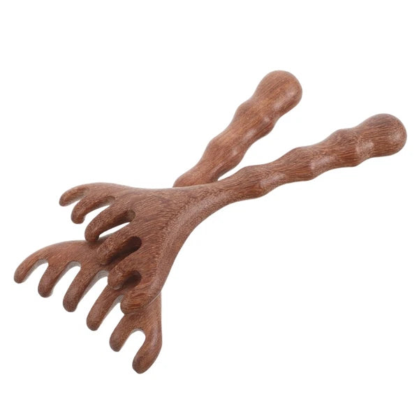 8 pcs Head Massager Scalp Wooden Portable Head Scratcher Massager Wood Combs