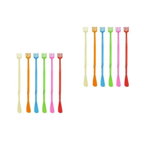 6pcs Multifunctional Shoe Horn Back Scratcher Handheld Back Massager-