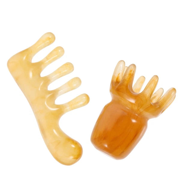 2 Pcs Comb Man Father Resin Scalp Massager Head Scratcher