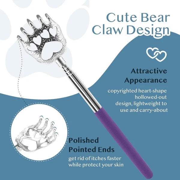 4-Pack Telescopic Bear Claw Back Scratchers - Stress Relief for All Body Parts