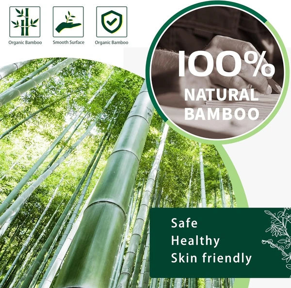 Natural Bamboo Back Scratcher with Soft Nylon Bristles for Gentle Skin Relief