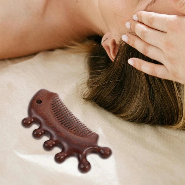 Men and Women Travel Guasha Massage Head Scratcher Massager Sandalwood Comb