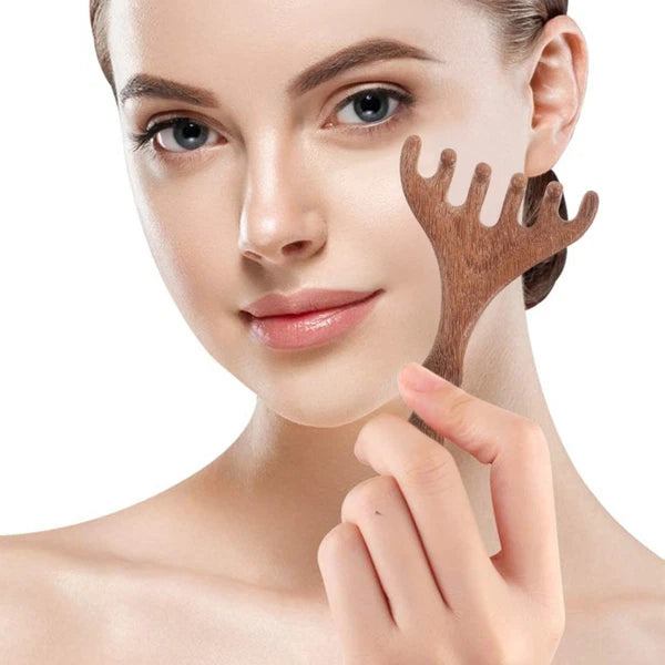 2 Pcs Sandalwood Massager Wooden Head Scratcher Tool Hair Scalp Comb