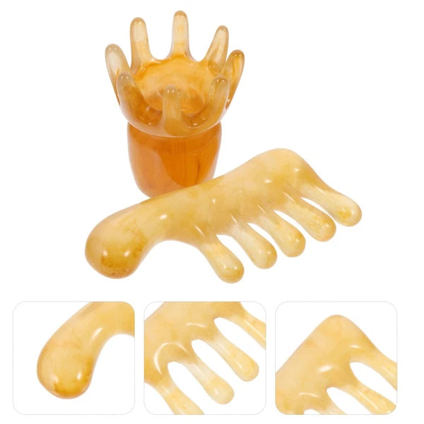 2 Pcs Comb Man Head Scalp Scratcher Resin Massager