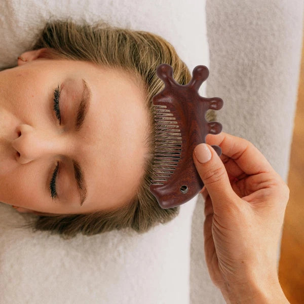 Men and Women Travel Guasha Massage Head Scratcher Massager Sandalwood Comb