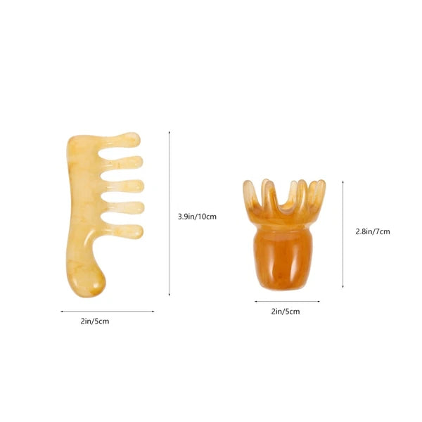2 Pcs Comb Man Father Resin Scalp Massager Head Scratcher