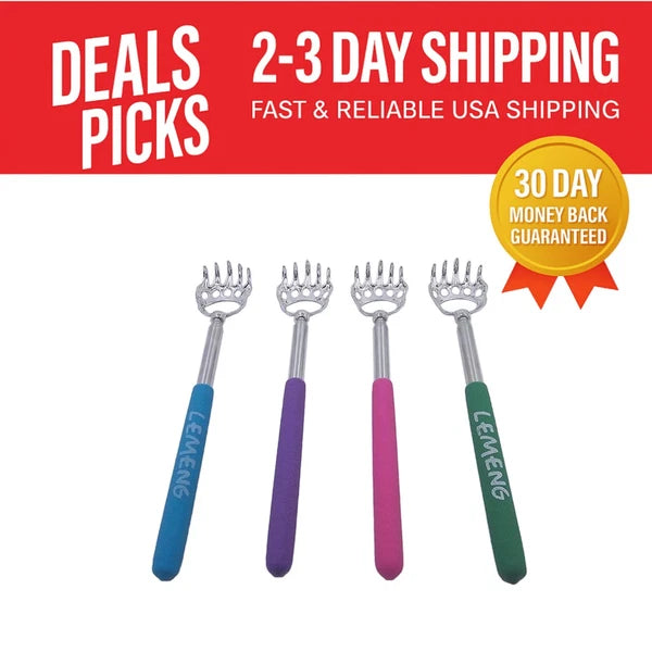 Cushioned Grip Telescoping Back Scratcher - Ideal for On-the-Go Stress Relief
