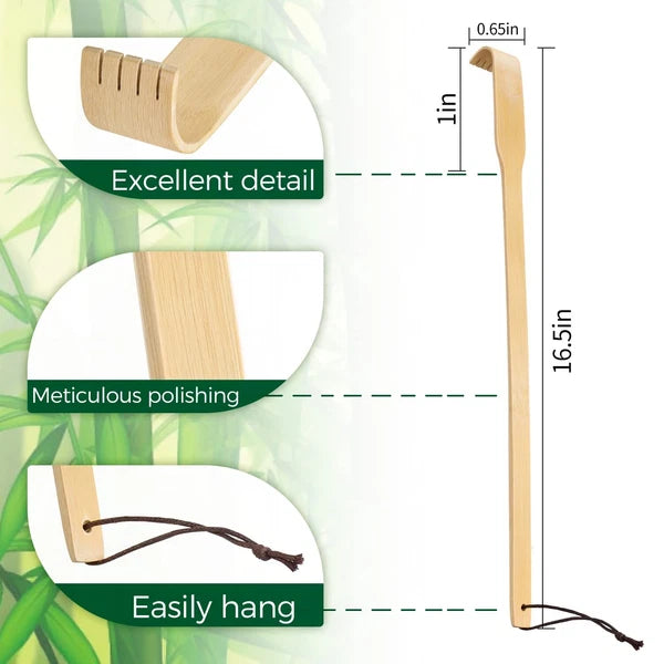 12Pack Natural Bamboo Back Scratchers Wooden Body Massager for Adult Itch Relief