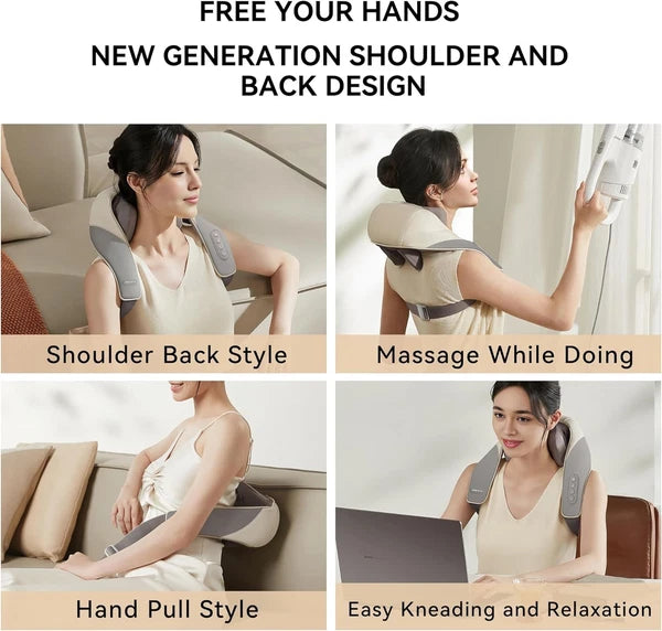 SORELAX Mini Shiatsu Neck Massager, Shoulder Massager with Heat for Pain Relier
