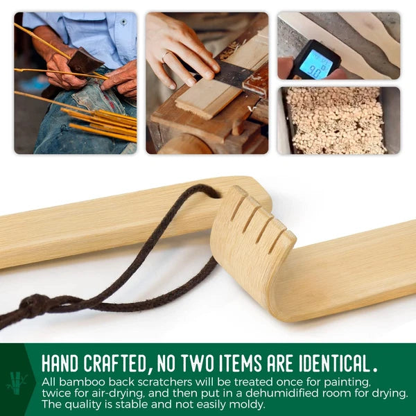 12Pack Natural Bamboo Back Scratchers Wooden Body Massager for Adult Itch Relief