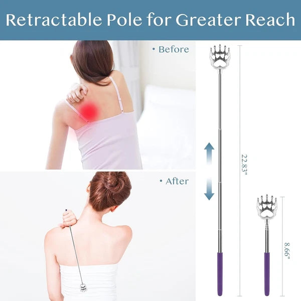 4-Pack Telescopic Bear Claw Back Scratchers - Stress Relief for All Body Parts