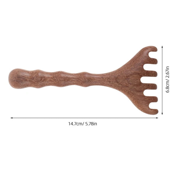2 Pcs Sandalwood Massager Wooden Head Scratcher Tool Hair Scalp Comb