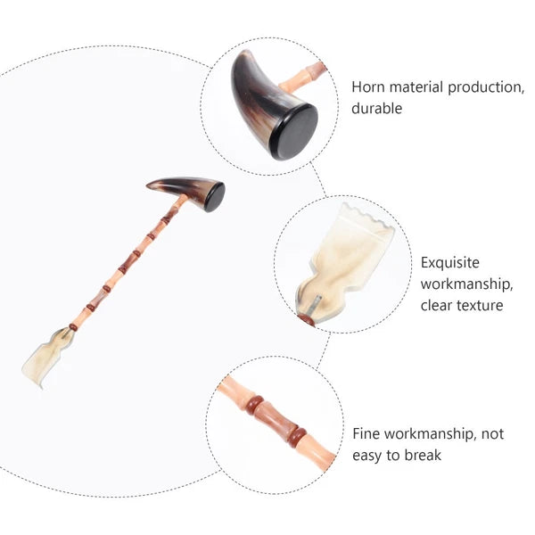 Ox Horn Hammer Massager Back Self Scratcher Itching Relief Massager Back