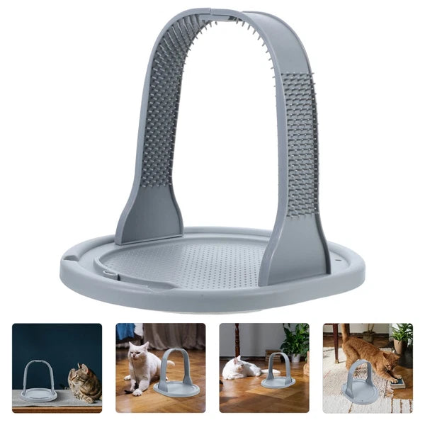 Arched Wool Rubbing Device Cat Self Grooming Scratcher Massager for Cats