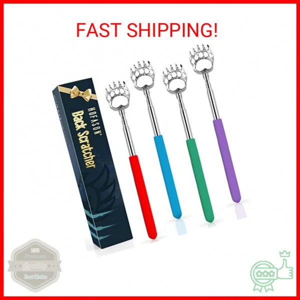 HOFASON 4 Pack Back Scratcher for Men Women, Bear Claw Telescopic Scratcher Back