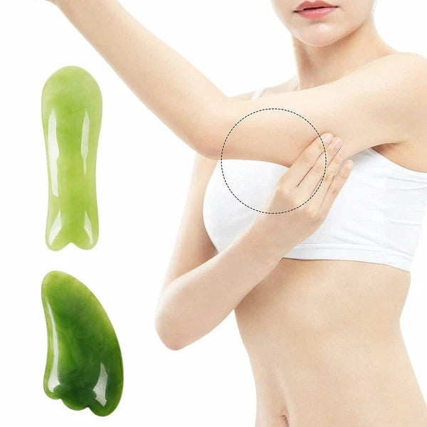 7PCS Gua Sha Natural Resin Quartz Stone Shape Facial Body Massage Board Tool Set