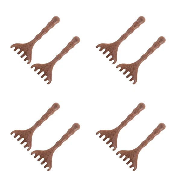 8 pcs Head Massager Scalp Wooden Portable Head Scratcher Massager Wood Combs