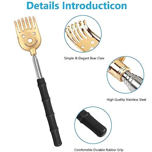 5 Pack Telescoping Back Scratcher, Gift Manual Back Scratchers, 5pcs-gold