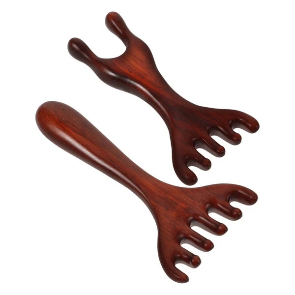 2 Pcs Meridian Dredging Rake Scalp Scratcher Tool Foot Massager Comb