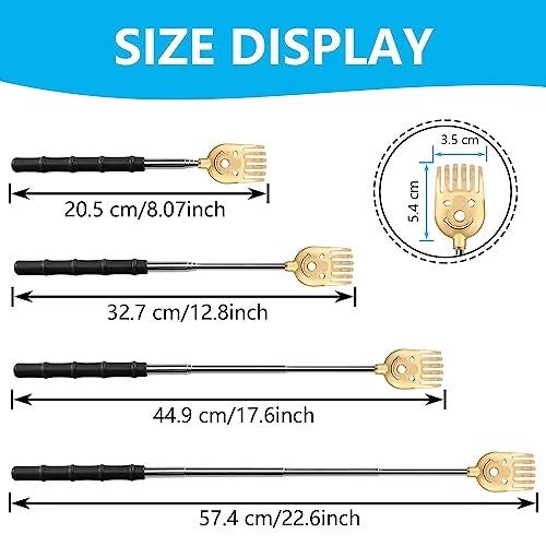 5 Pack Telescoping Back Scratcher, Gift Manual Back Scratchers, 5pcs-gold