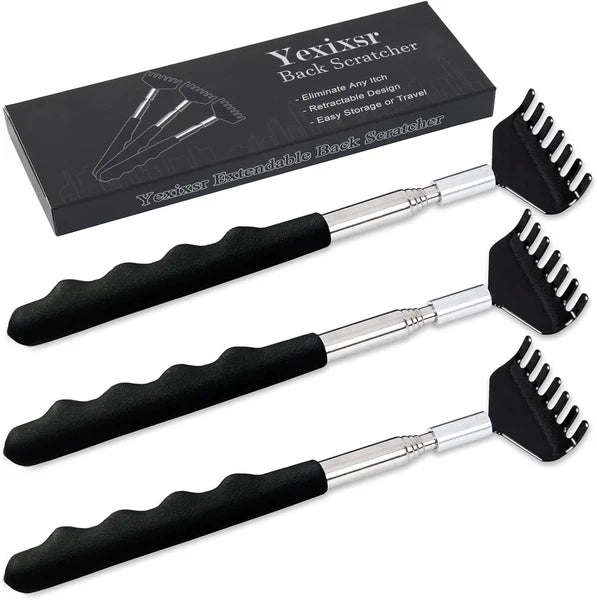 3 Pack Telescoping Back Scratcher Extendable Bear Claw Itch Relief for Back