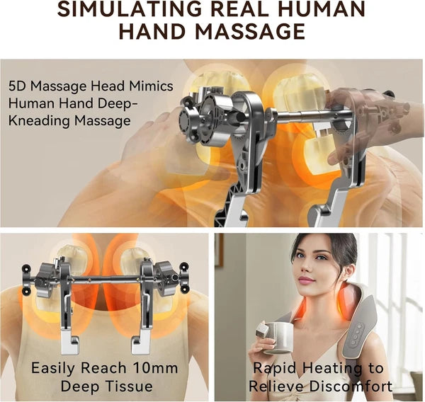 SORELAX Mini Shiatsu Neck Massager, Shoulder Massager with Heat for Pain Relier