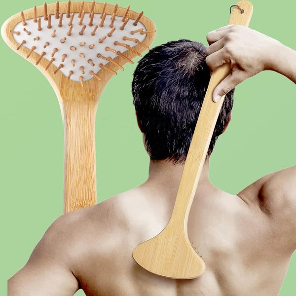 Large Curved Bamboo Back Scratcher - 59 Wooden Points Provide Instant Itch...