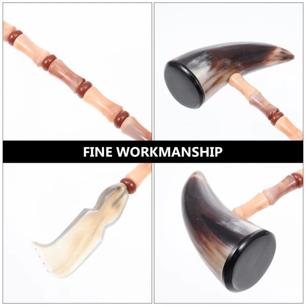 Ox Horn Hammer Massager Back Self Scratcher Itching Relief Massager Back